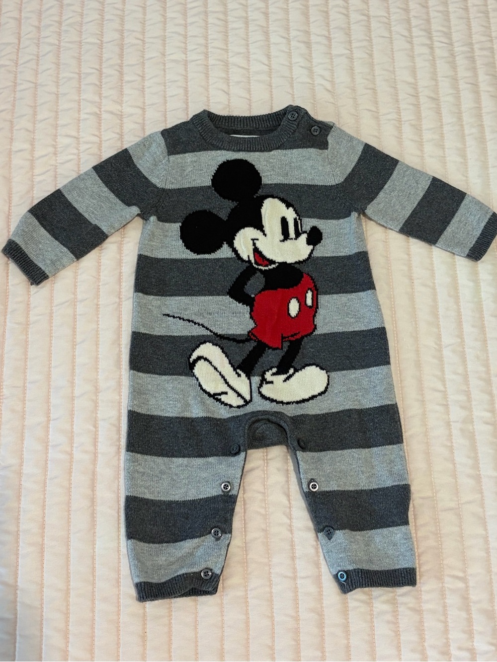 Mickey Mouse, Baby Gap Striped onesie. Like new. Disney, baby, onesie, Mickey